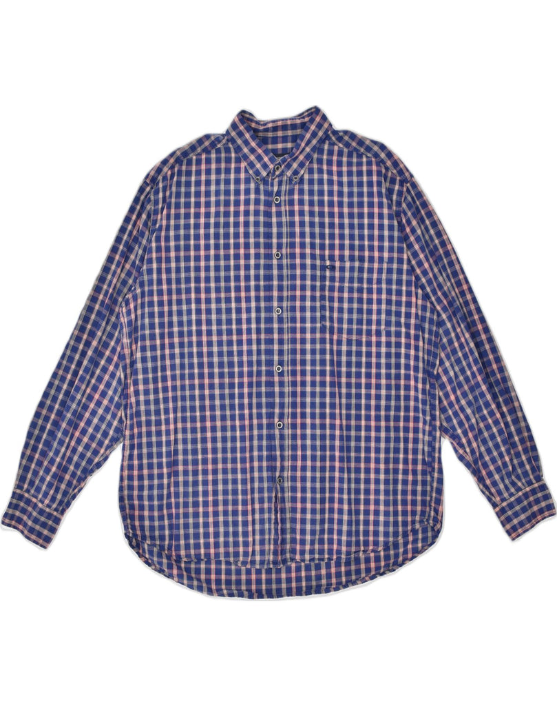 CARRERA Mens Shirt XL Blue Check Cotton | Vintage | Thrift | Second-Hand | Used Clothing | Messina Hembry 