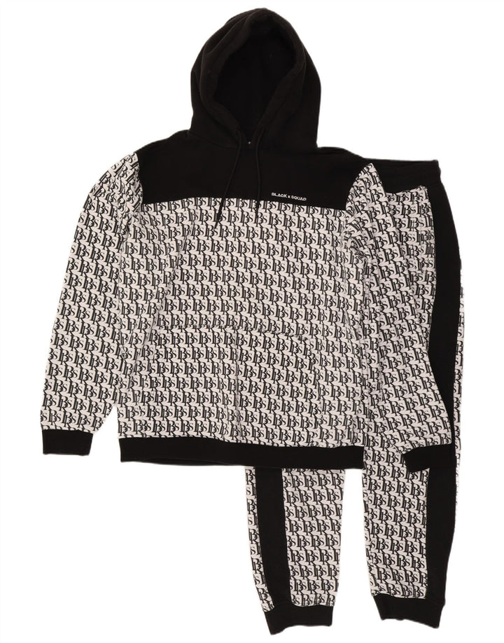 BLACK SQUAD Mens Graphic Regular Fit Full Tracksuit XL White Colourblock
