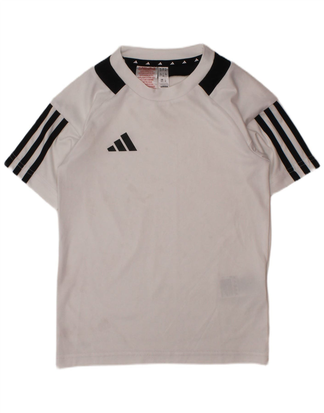 ADIDAS Boys Aeroready T-Shirt Top 7-8 Years White Colourblock Polyester