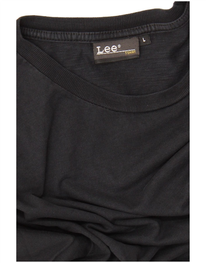 LEE Mens Graphic Top Long Sleeve Large Black