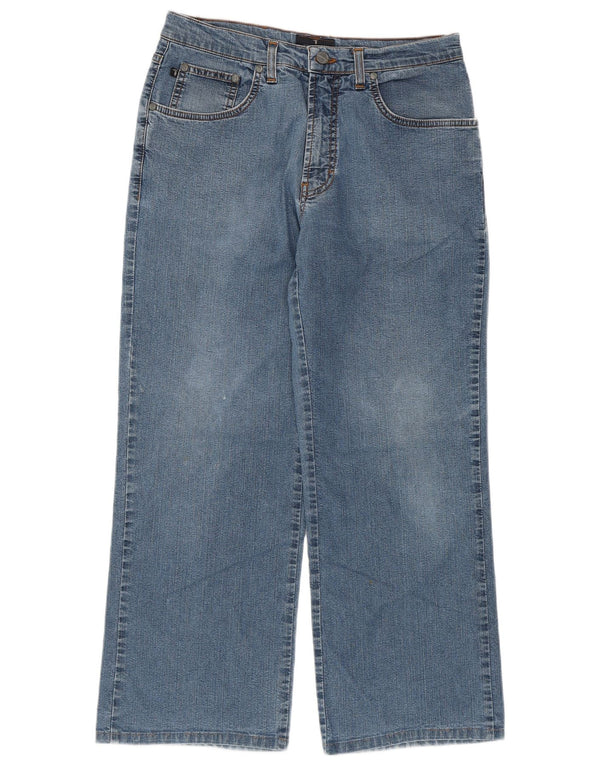 TRUSSARDI Mens Wide Leg Cropped Jeans W31 L26 Blue Cotton