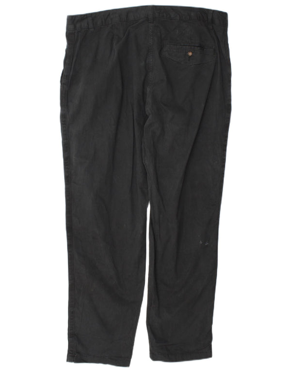Marks & Spencer Womens Regular Trousers UK 16 W38 L29 Black Cotton