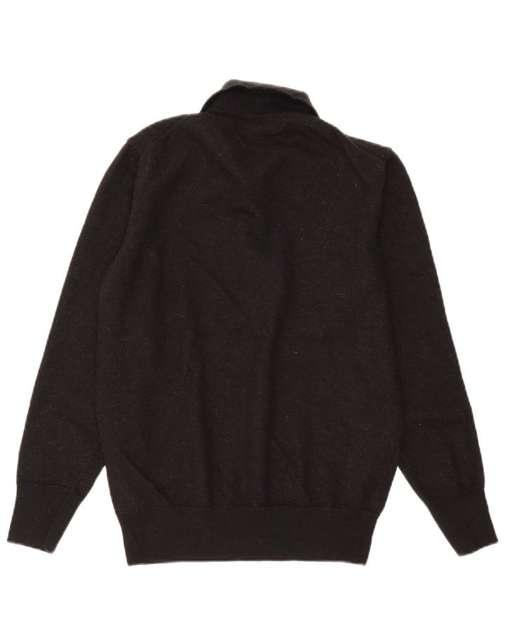 Zara Womens Polo Neck Jumper Sweater UK 12 Medium Black Wool