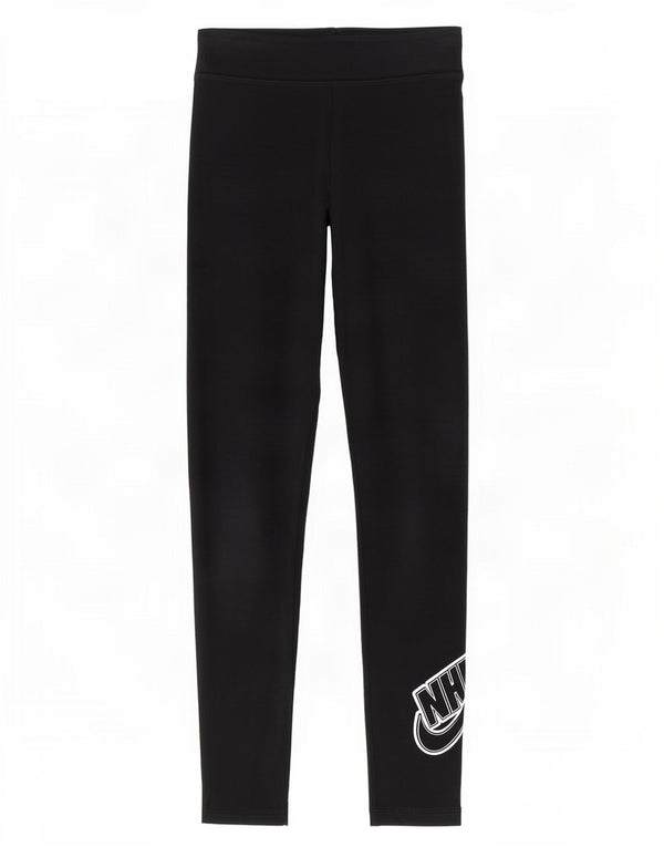 Nike Girls Graphic Leggings 12-13 Years Large Black Cotton