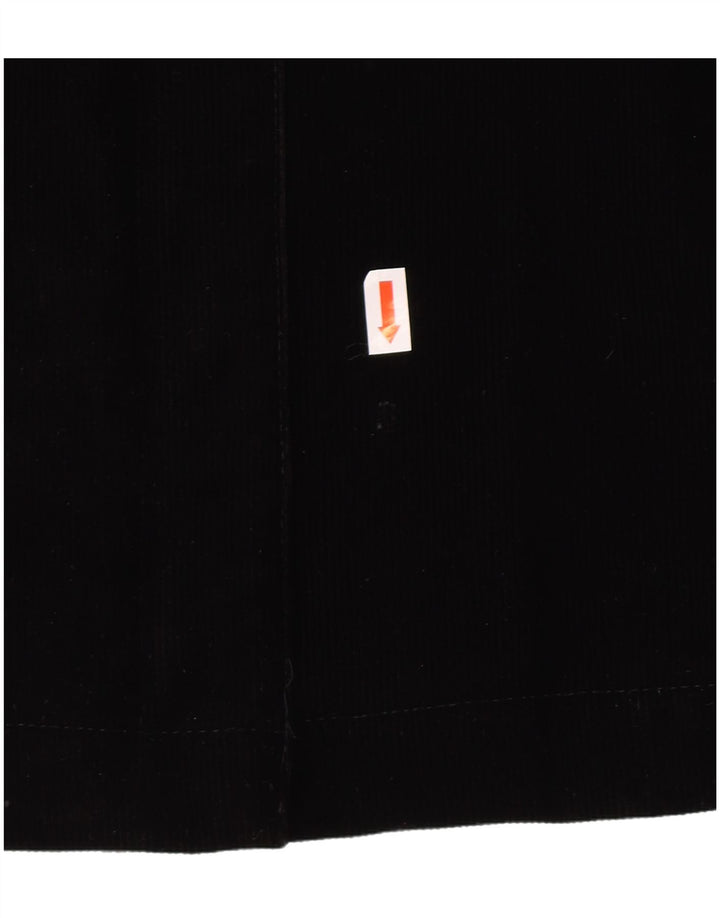 Benetton Womens Corduroy Jacket IT 42 Medium Black Acrylic