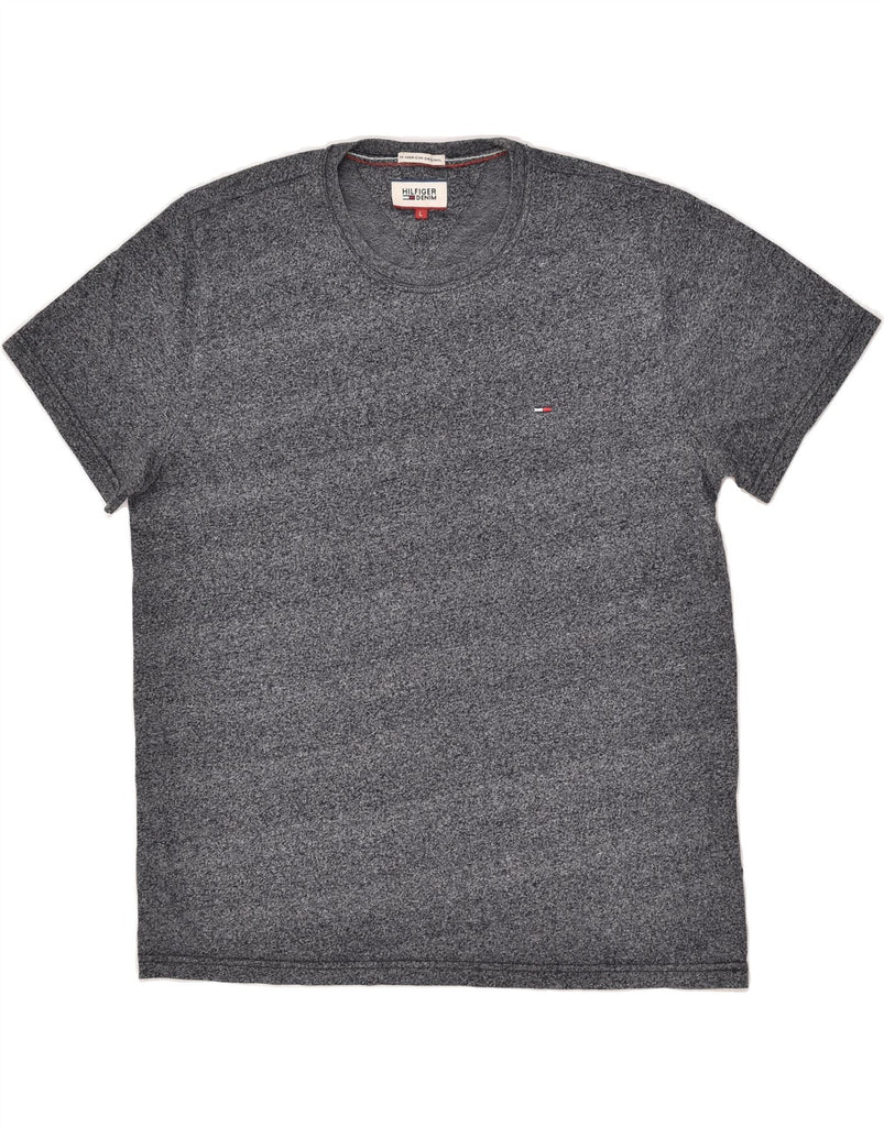 TOMMY HILFIGER Mens T-Shirt Top Large Grey Flecked | Vintage Tommy Hilfiger | Thrift | Second-Hand Tommy Hilfiger | Used Clothing | Messina Hembry 