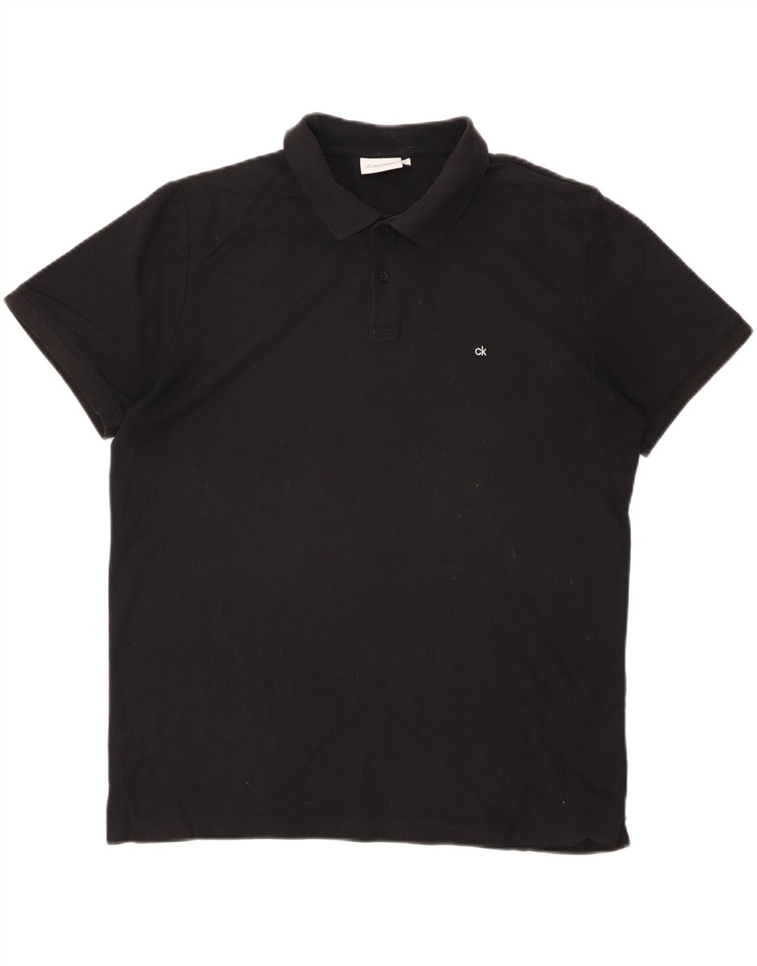 CALVIN KLEIN Mens Polo Shirt Large Black Cotton