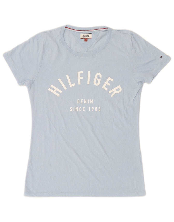 CHAMPION Womens Graphic T-Shirt Top UK 10 Small Blue