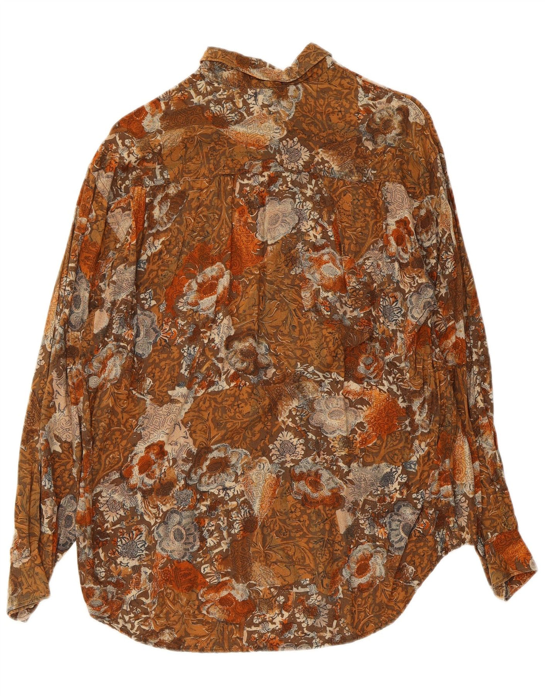 Vintage Mens Shirt Small Brown Floral
