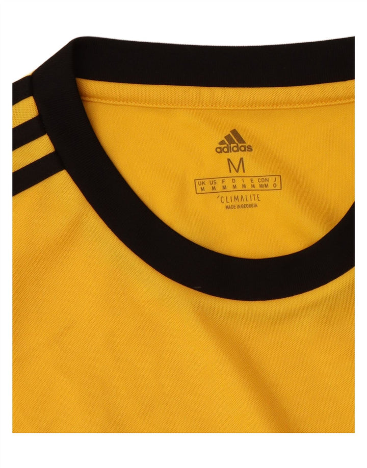 Adidas Mens Climalite T-Shirt Top Medium Yellow Polyester