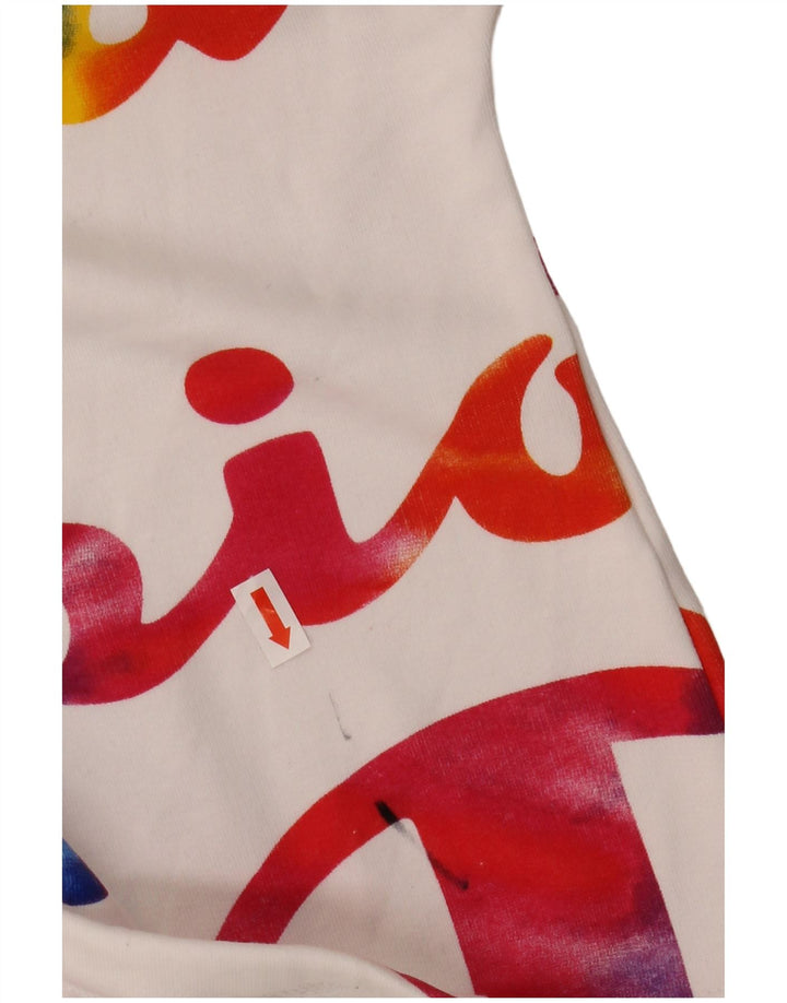 CHAMPION Womens Oversized Crop Graphic Sweatshirt Jumper UK 6 XS White