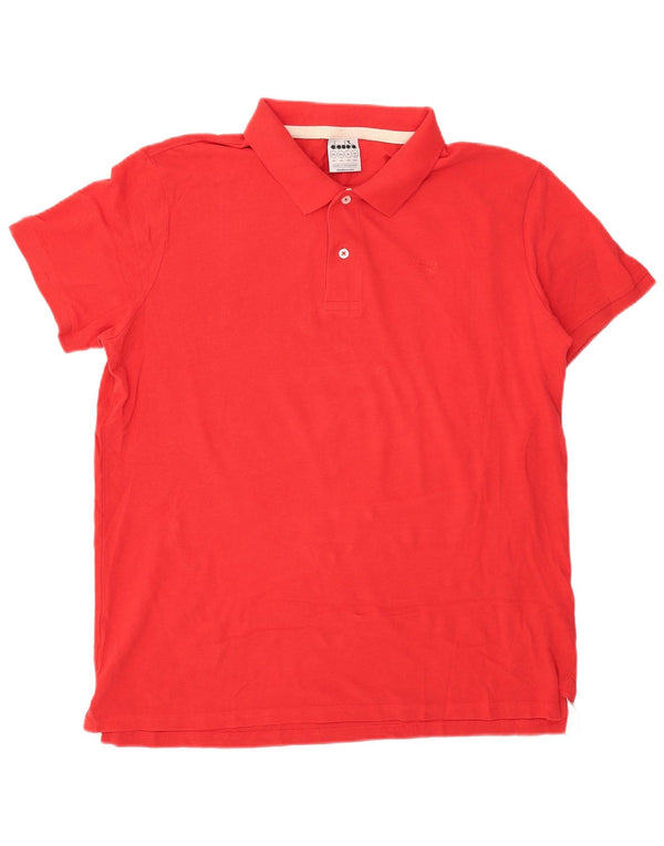 Diadora Mens Polo Shirt 2XL Red Cotton