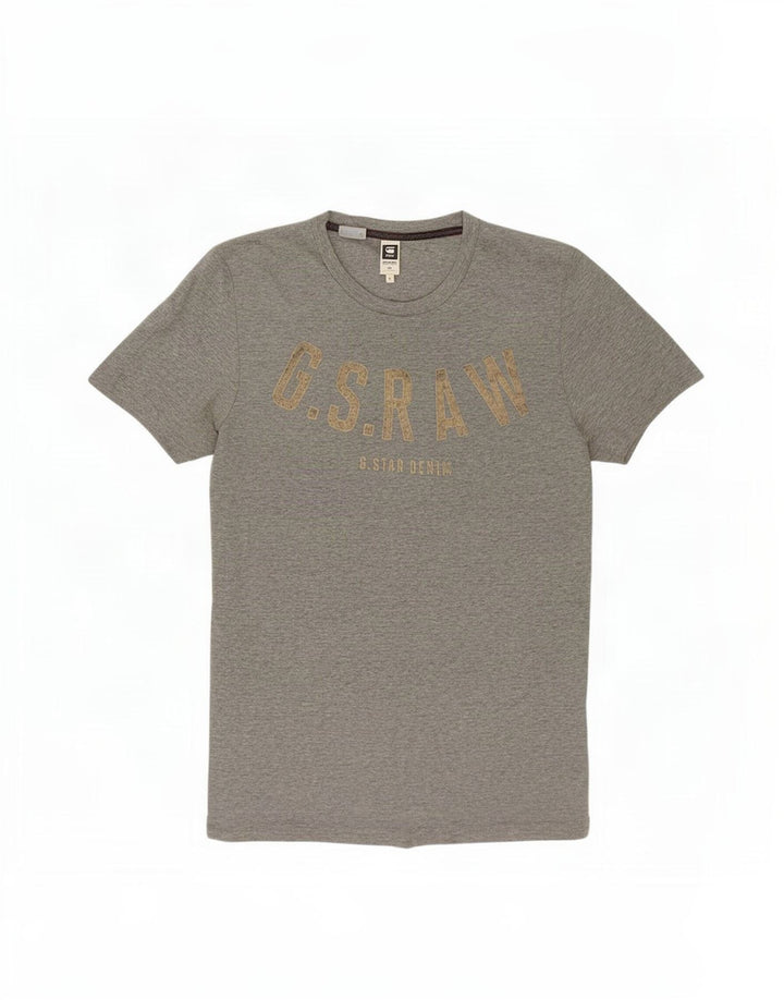G-Star Womens Graphic T-Shirt Top UK 12 Medium Grey Cotton