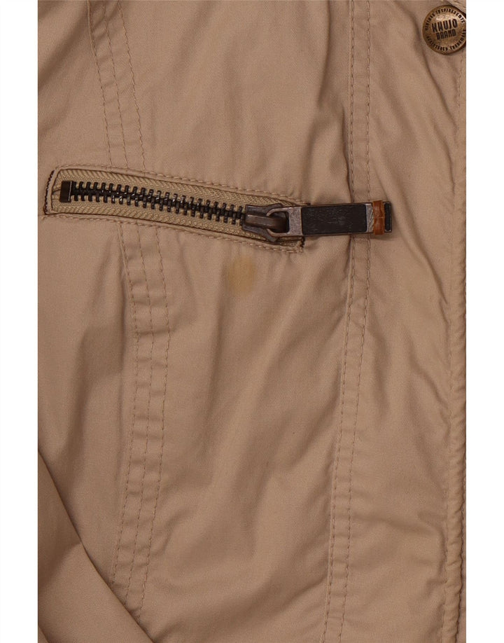 KHUJO Womens Utility Jacket UK 14 Medium Beige Cotton