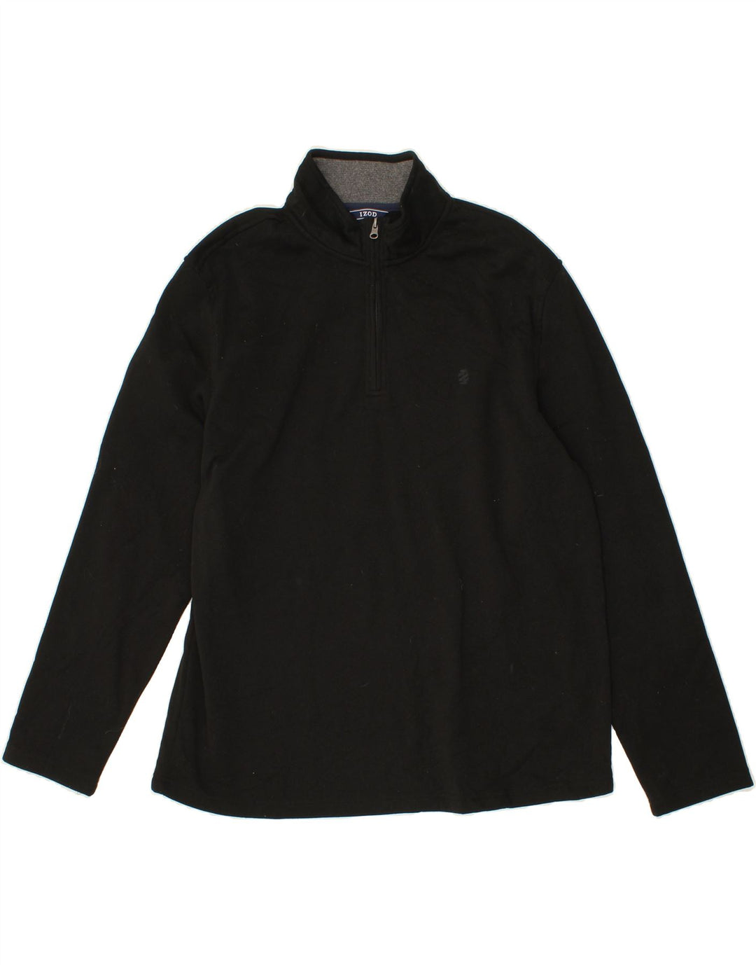IZOD Mens Zip Neck Fleece Jumper XL Black Polyester Vintage Izod and Second-Hand Izod from Messina Hembry 
