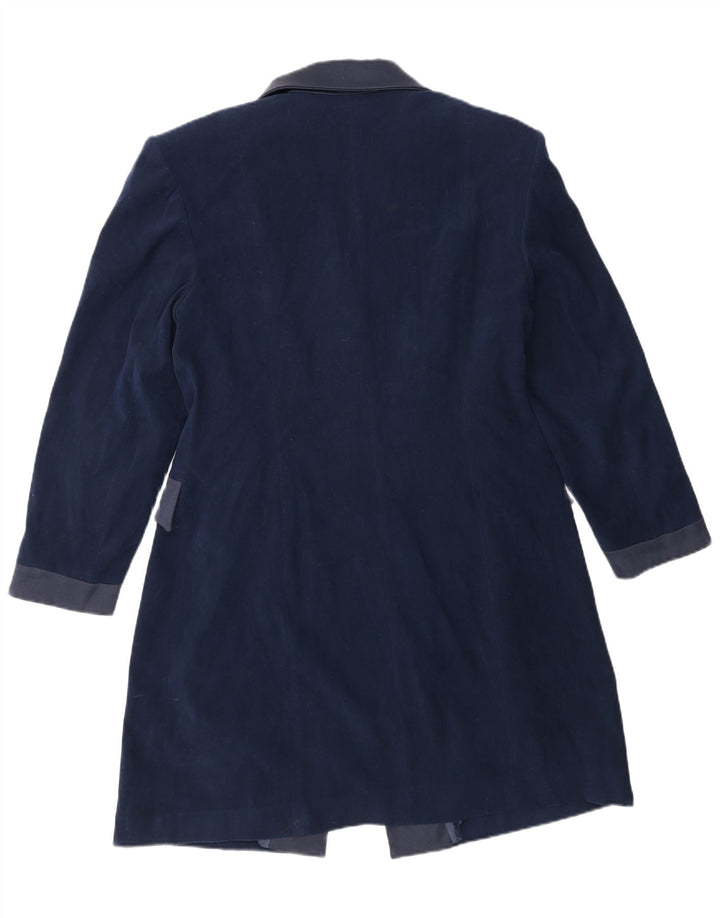 Vintage Womens Longline 4 Button Blazer Jacket IT 42 Medium Navy Blue