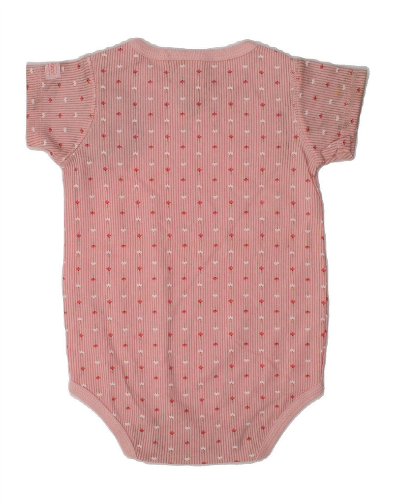 VINTAGE Baby Girls Bodysuit 6-9 Months Pink Floral Cotton | Vintage Vintage | Thrift | Second-Hand Vintage | Used Clothing | Messina Hembry 