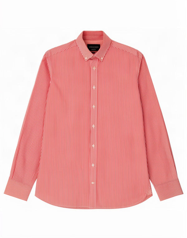Hackett Mens Shirt Medium Red Striped Cotton