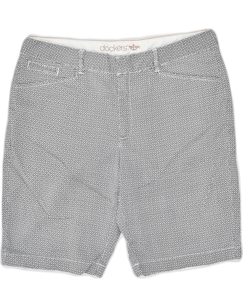 DOCKERS Womens Crazy Pattern Casual Shorts US 12 Large W34  Grey Geometric | Vintage Dockers | Thrift | Second-Hand Dockers | Used Clothing | Messina Hembry 