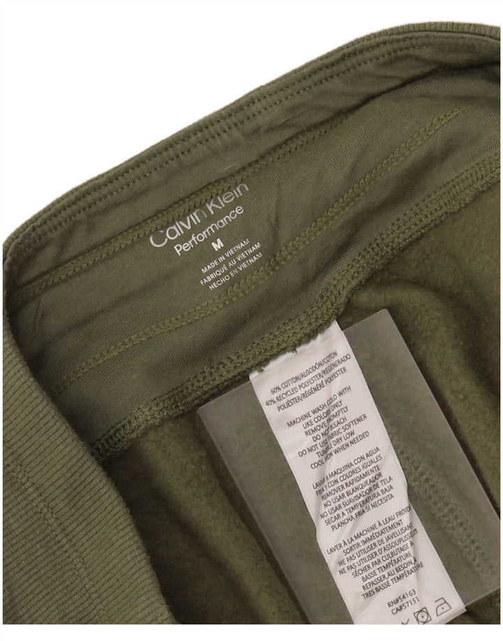 CALVIN KLEIN Womens Graphic Tracksuit Trousers Joggers UK 14 Medium  Khaki