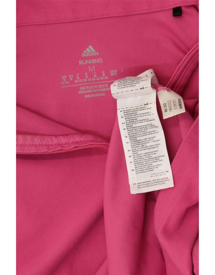 Adidas Womens Zip Neck Pullover Tracksuit Top UK 12/14 Medium Pink