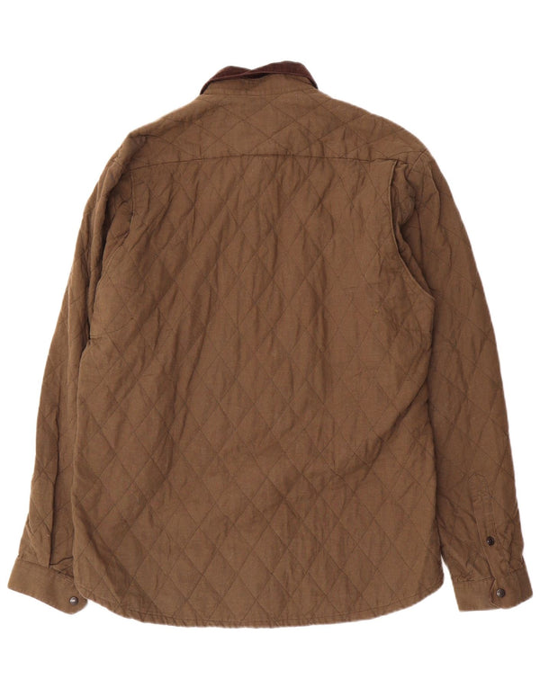 Barbour Mens Quilted Jacket UK 40 Large Khaki Cotton