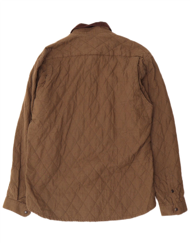 Barbour Mens Quilted Jacket UK 40 Large Khaki Cotton