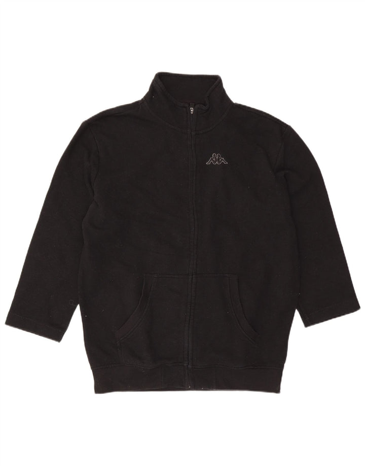 Kappa Womens Oversized Tracksuit Top Jacket UK 18 XL Black Cotton