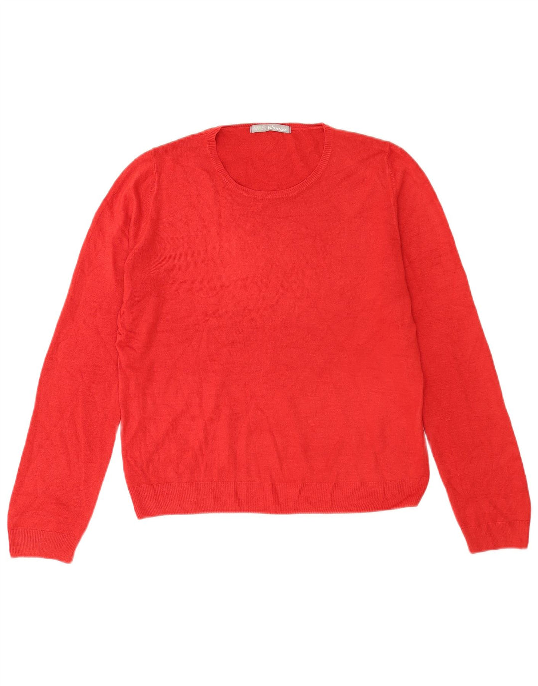 Marks & Spencer Womens Crew Neck Jumper Sweater UK 14 Large Red