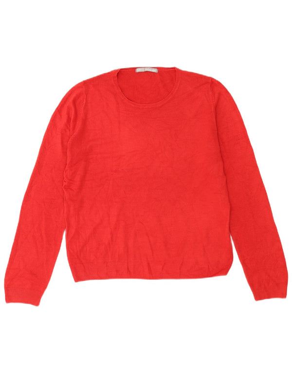 Marks & Spencer Womens Crew Neck Jumper Sweater UK 14 Large Red