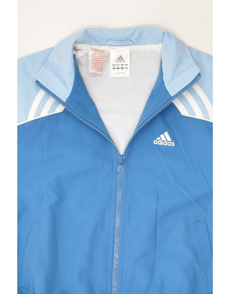 ADIDAS Boys Tracksuit Top Jacket 7-8 Years Blue Colourblock Polyester | Vintage Adidas | Thrift | Second-Hand Adidas | Used Clothing | Messina Hembry 