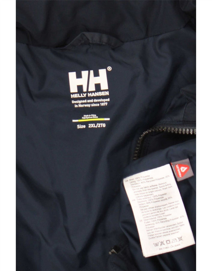 Helly Hansen Mens Bomber Jacket UK 44 2XL Navy Blue Polyester