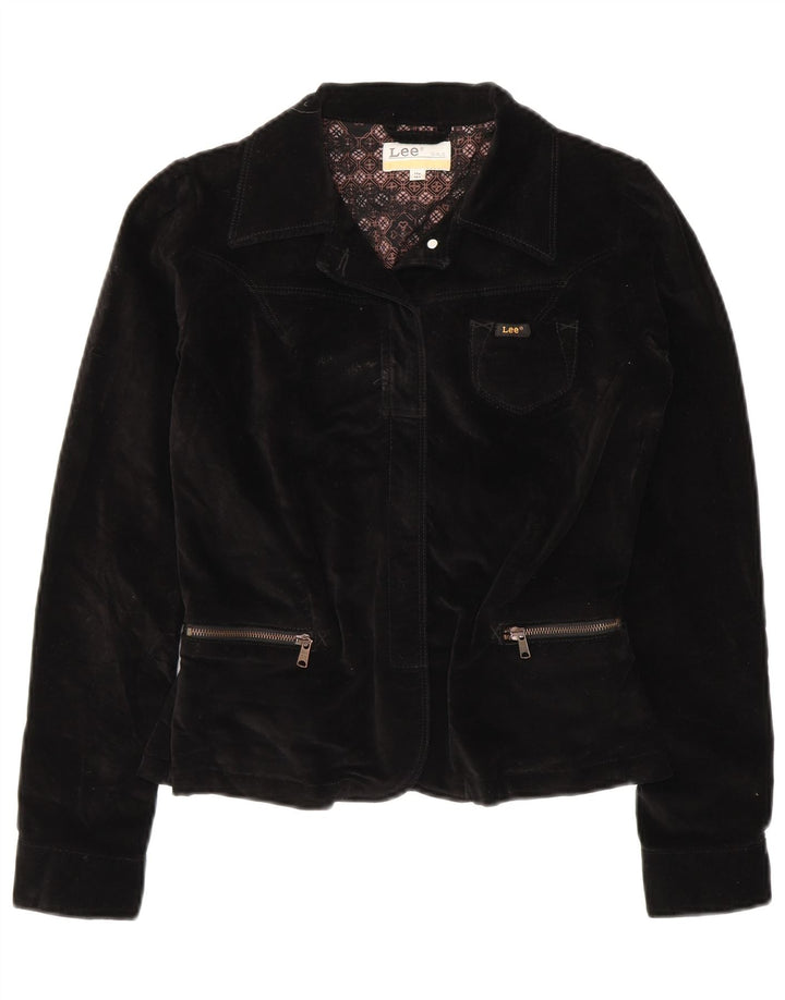 LEE Girls Velvet Utility Jacket 13-14 Years Black Cotton