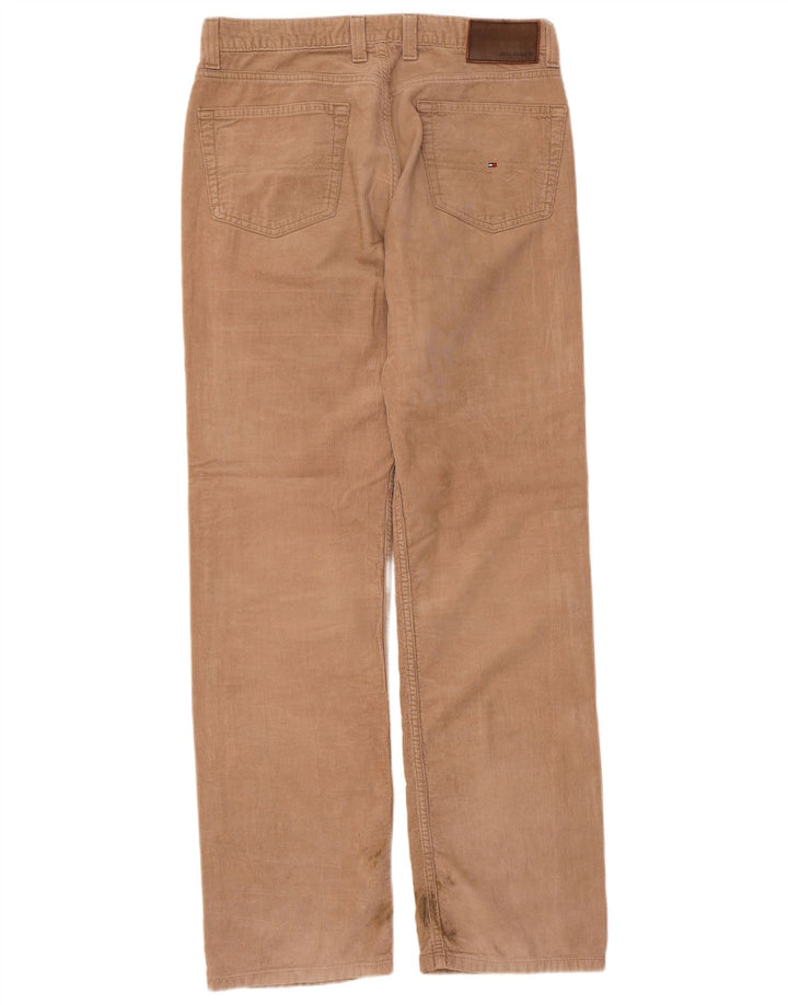 TOMMY HILFIGER Mens Straight Corduroy Trousers W32 L34 Beige Cotton