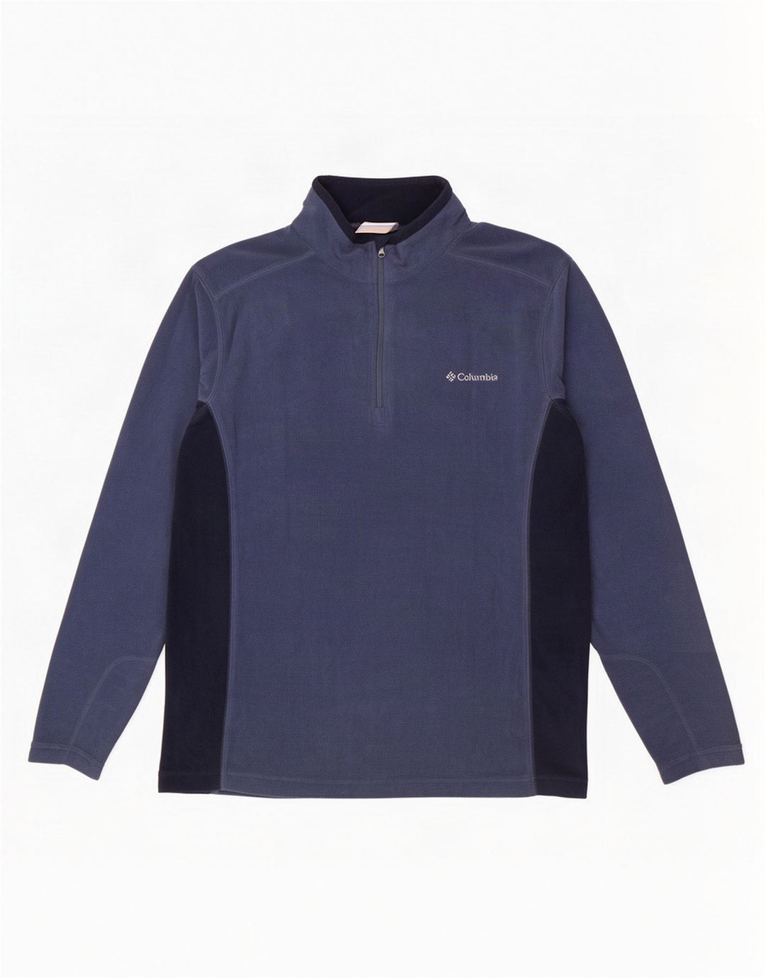Columbia Mens Zip Neck Fleece Jumper Medium Blue Colourblock