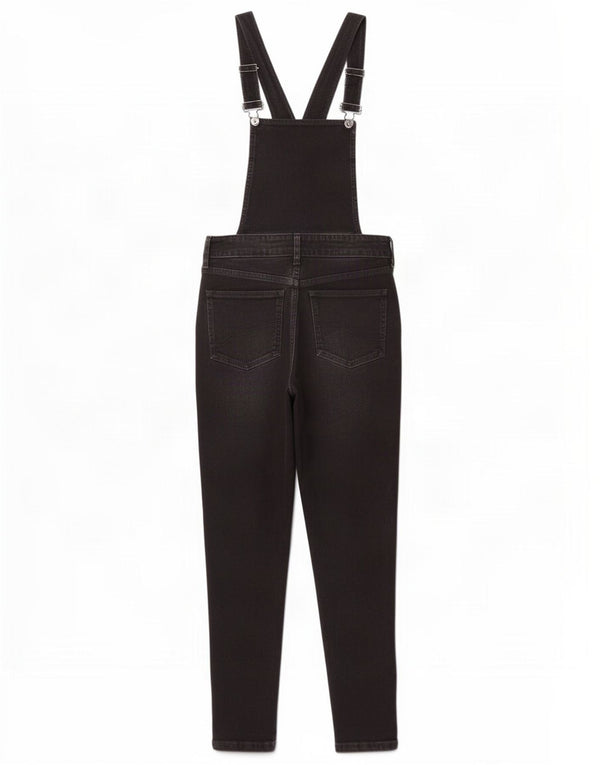 Fat Face Womens Dungarees Slim Jeans UK 8 Small W25 L26 Black Cotton