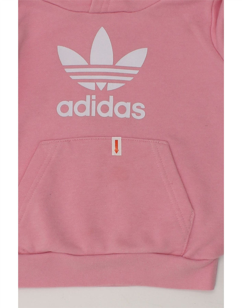 ADIDAS Baby Girls Graphic Hoodie Jumper 9-12 Months Pink Cotton | Vintage Adidas | Thrift | Second-Hand Adidas | Used Clothing | Messina Hembry 