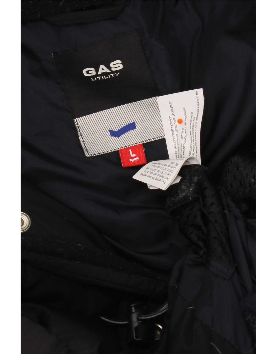 Gas Mens Utility Hooded Padded Coat UK 40 Large Navy Blue Polyester