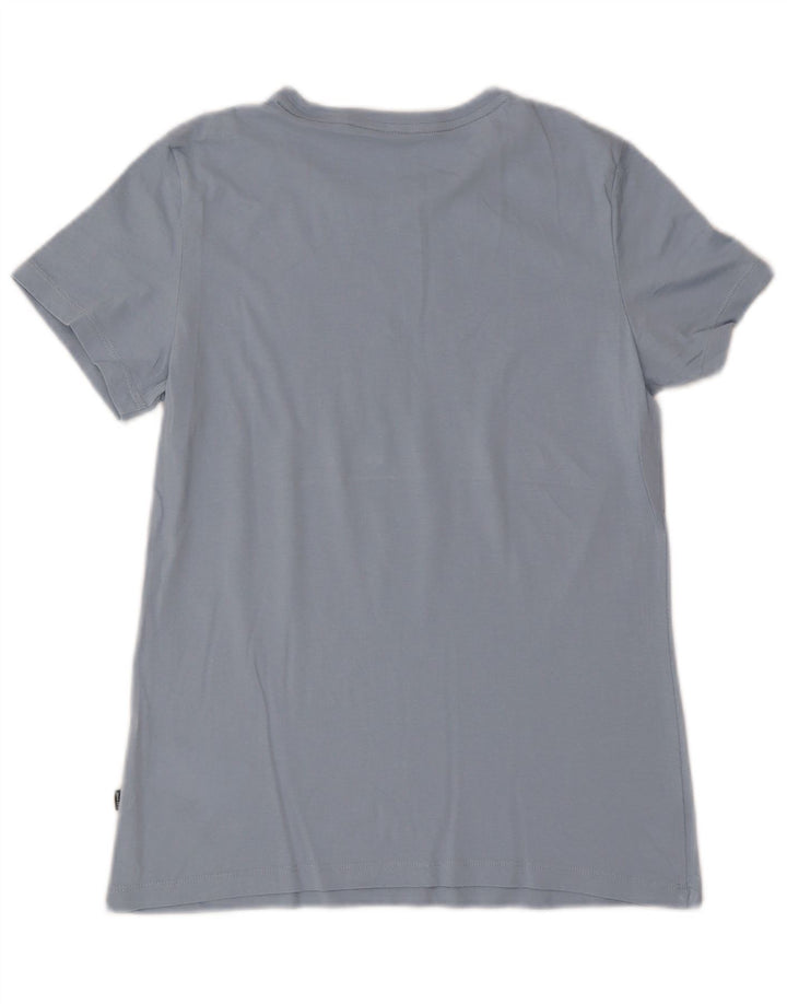 Puma Womens Graphic T-Shirt Top UK 12 Medium Blue Cotton