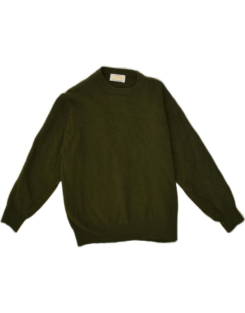 BENETTON Womens Crew Neck Jumper Sweater UK 14 Medium Green Lambswool | Vintage Benetton | Thrift | Second-Hand Benetton | Used Clothing | Messina Hembry 