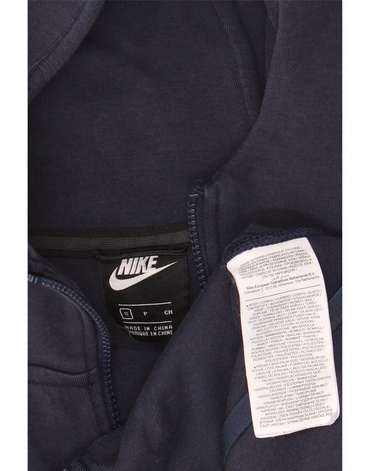 Nike Mens Zip Hoodie Sweater Small Navy Blue Cotton