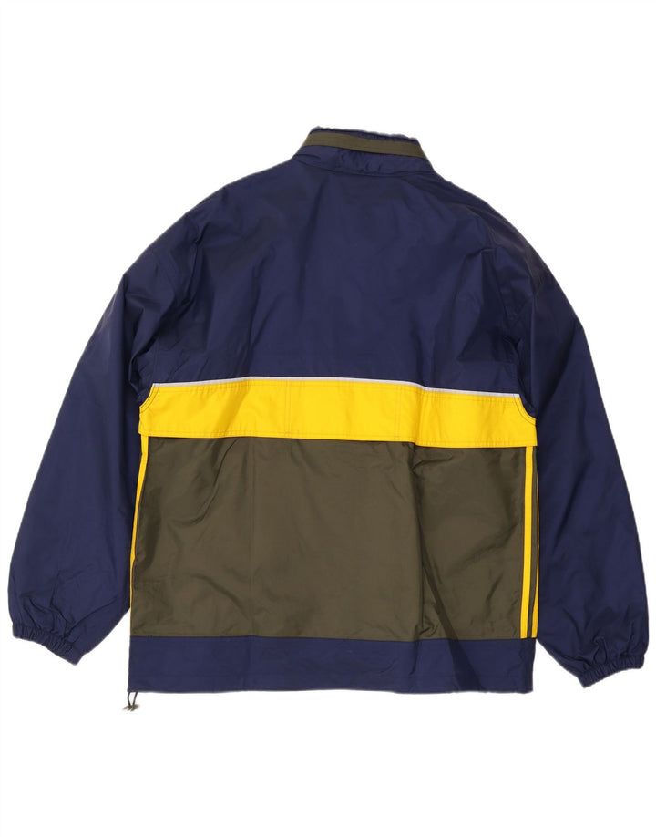 Adidas Mens Hooded Rain Jacket UK 40/42 Medium Navy Blue Colourblock