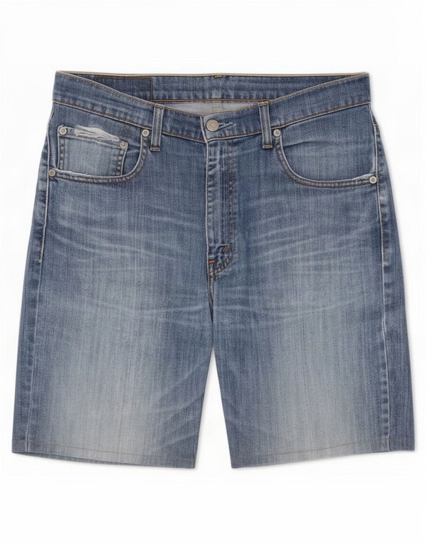 Levi's Womens 752 Distressed Denim Shorts Large W34 Blue Cotton