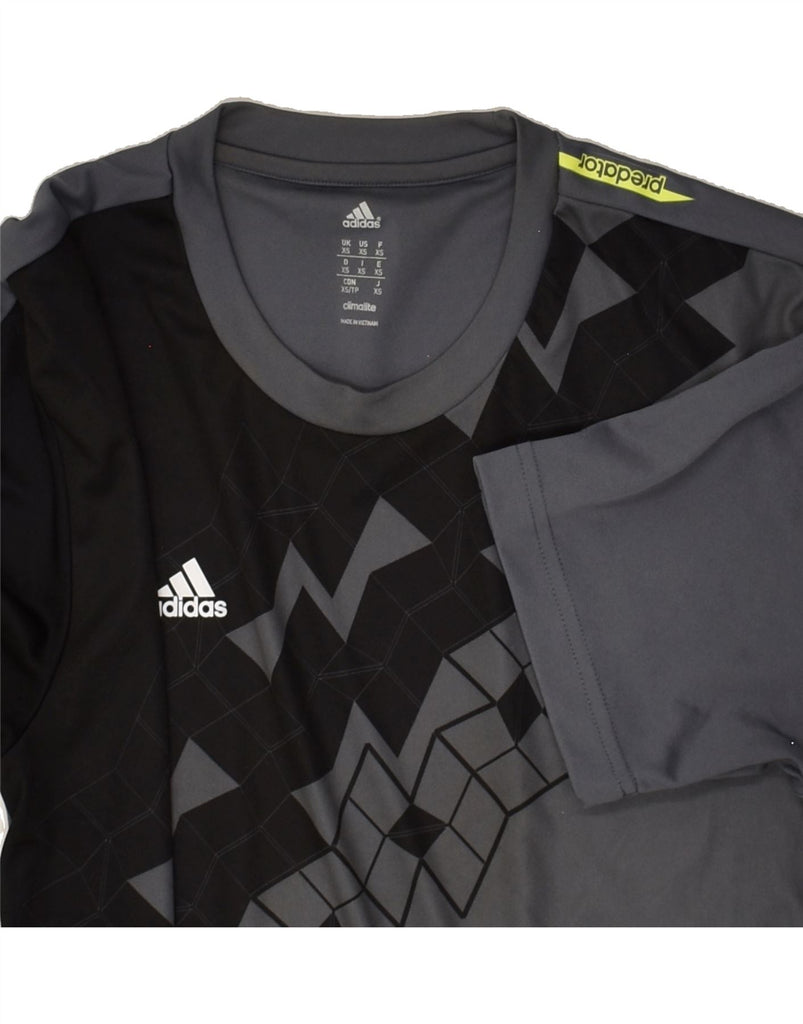 ADIDAS Mens Climalite T-Shirt Top XS Grey Geometric Polyester | Vintage Adidas | Thrift | Second-Hand Adidas | Used Clothing | Messina Hembry 