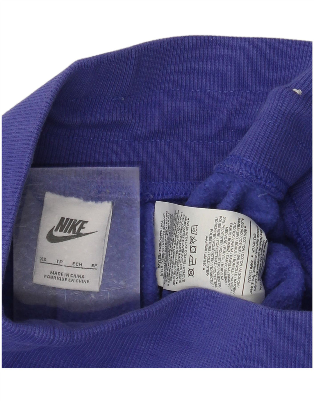 NIKE Womens Tracksuit Trousers Joggers UK 4 XS Blue Cotton