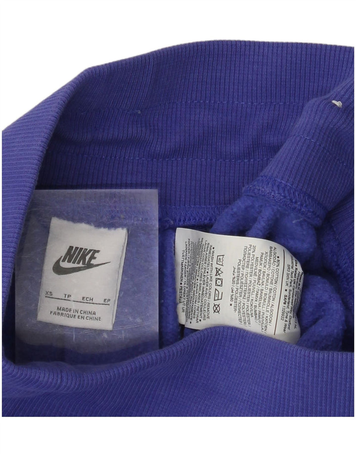 NIKE Womens Tracksuit Trousers Joggers UK 4 XS Blue Cotton