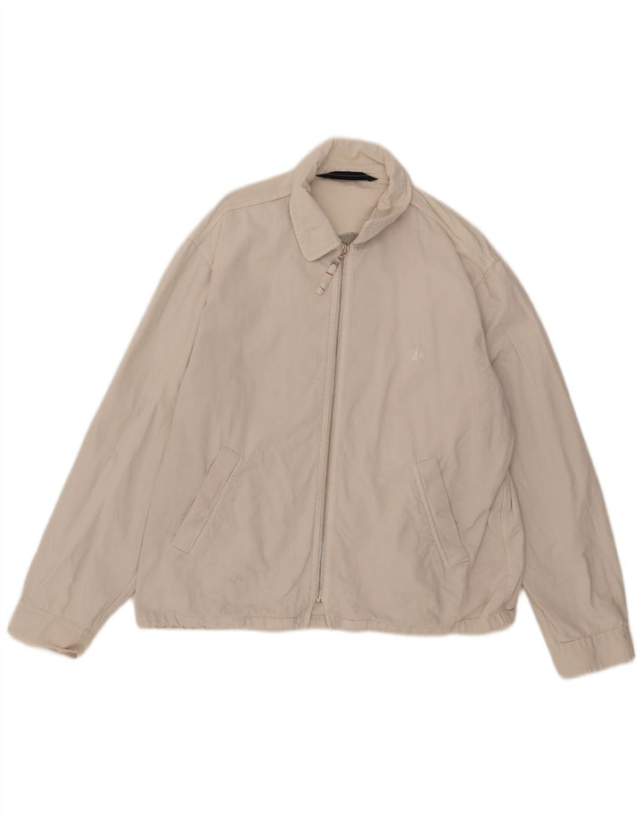 Murphy & Nye Mens Graphic Bomber Jacket UK 40 Large Beige Cotton