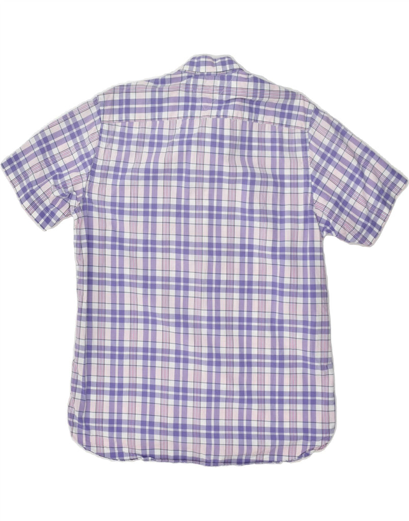 TOMMY HILFIGER Mens Short Sleeve Shirt Medium Purple Check Cotton | Vintage Tommy Hilfiger | Thrift | Second-Hand Tommy Hilfiger | Used Clothing | Messina Hembry 