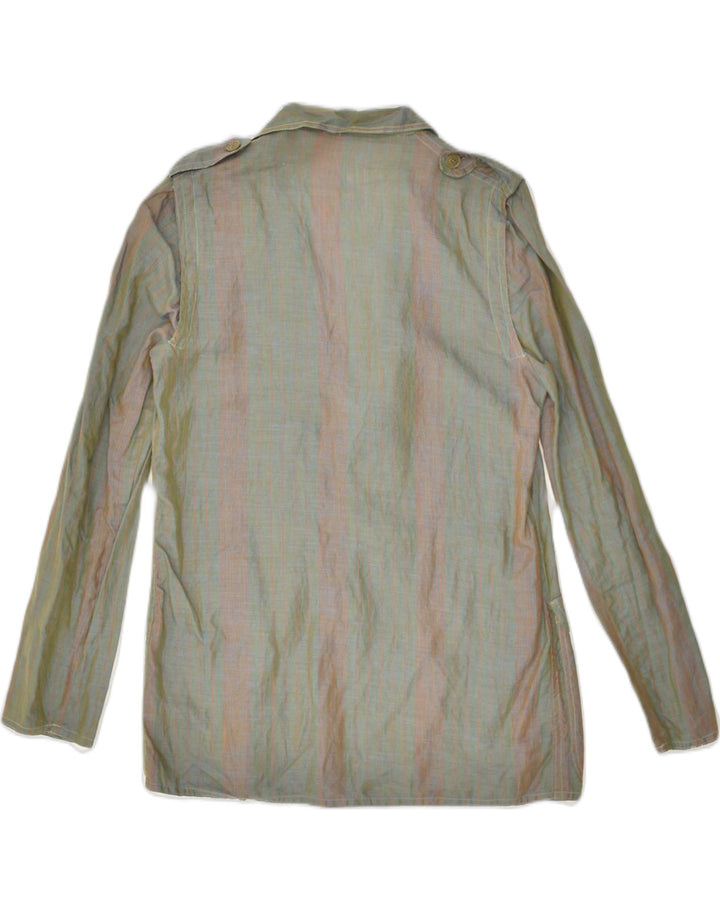 VINTAGE Womens Military 1 Button Blazer Jacket UK 14 Medium Grey Striped | Vintage Vintage | Thrift | Second-Hand Vintage | Used Clothing | Messina Hembry 