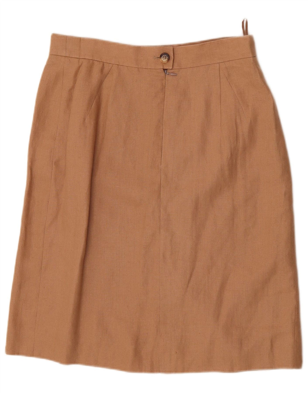 HERMES Womens Straight Skirt IT 44 Medium W30 Beige Linen